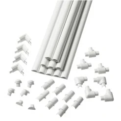 D Line D-Line Plastic White Micro Decorative Trunking 34 Pcs