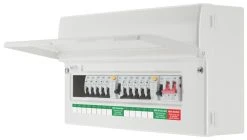 British General Fortress 19-Module 10-Way Populated High Integrity Dual RCD Consumer Unit
