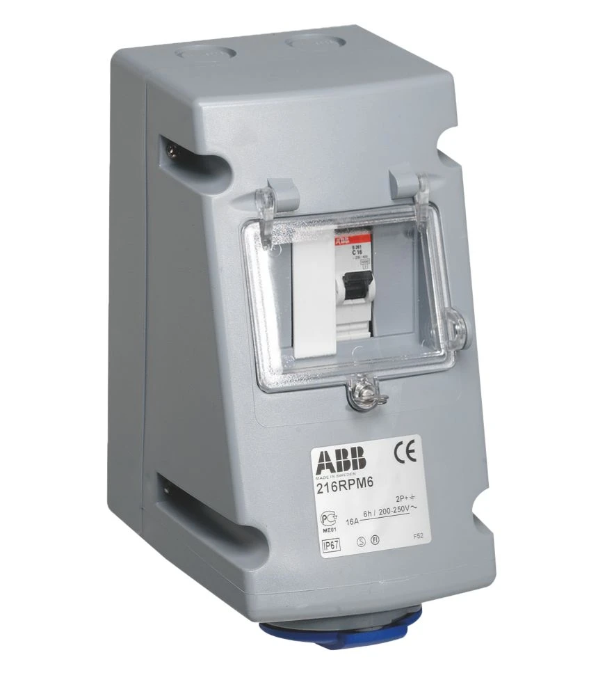 ABB 32A 2P+E Socket With 40A RCD 200-250V - Image 2