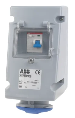 ABB 32A 2P+E Socket With 40A RCD 200-250V