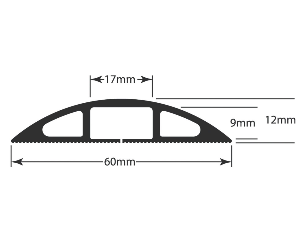 D Line D-Line Light Duty Floor Cable Cover 1.8m Grey 6 D Line D-Line Light Duty Floor Cable Cover 1.8m Grey - Image 6