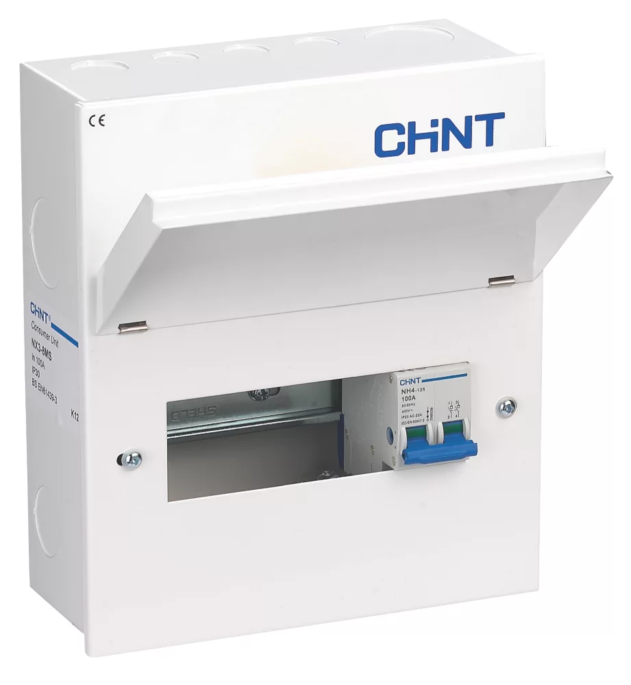 Chint NX3-8MS 8-Module 6-Way Part-Populated Main Switch Consumer Unit